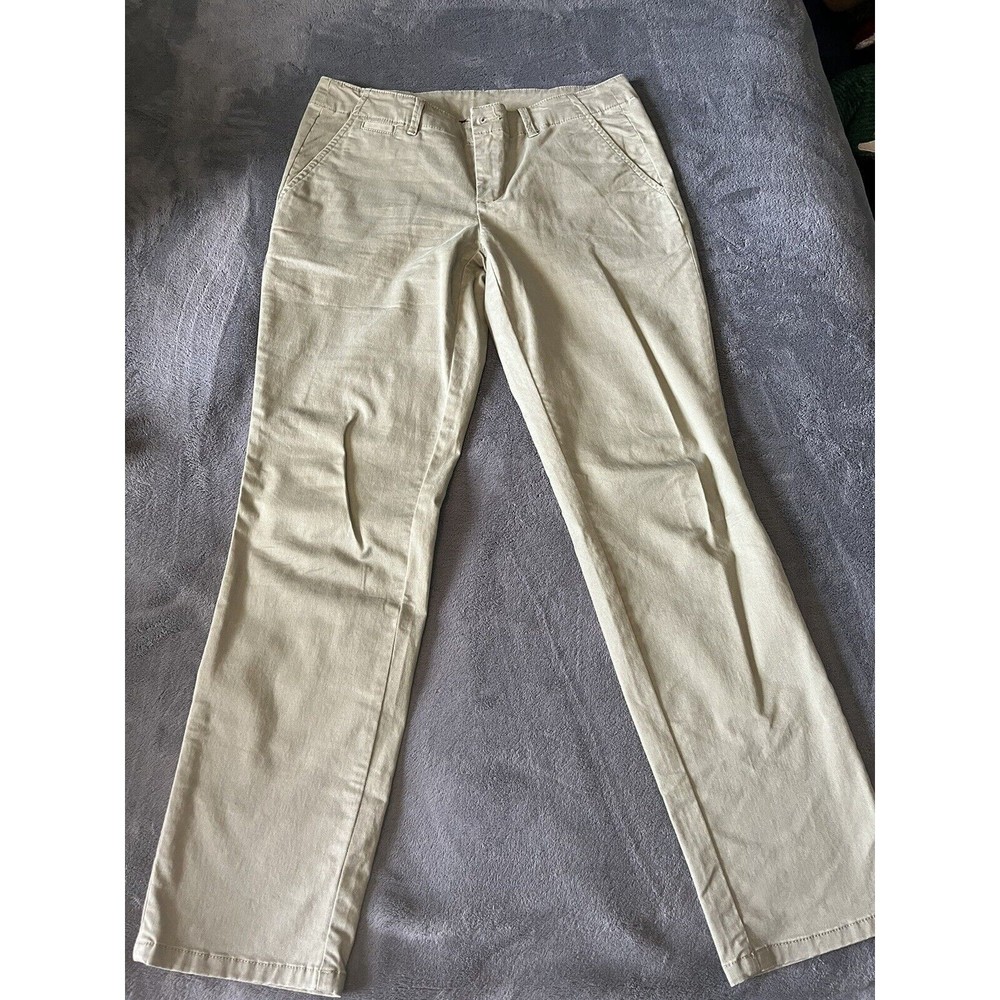 Victoria Secret Flat Front Chino Pants Green Size 4 Lightly Worn